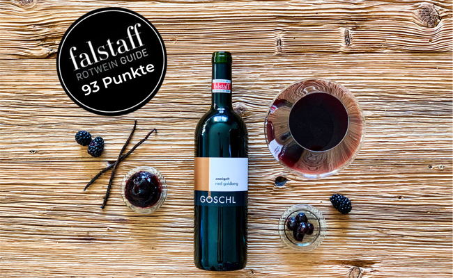 93 Falstaff Punkte für Zweigelt Ried Goldberg 2019